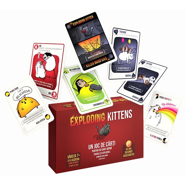 Joc de societate EXPLODING KITTENS EKEK01RO, 7 ani+, 2-5 jucatori