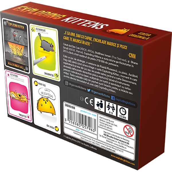 Joc de societate EXPLODING KITTENS EKEK01RO, 7 ani+, 2-5 jucatori