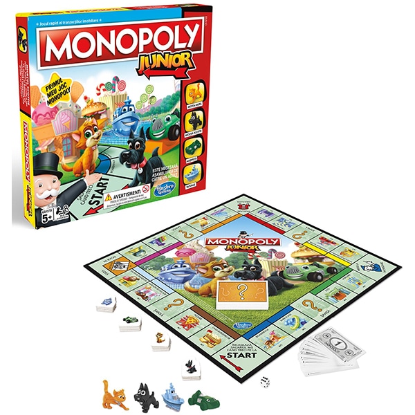 Joc de societate MONOPOLY Junior A69842, 5 ani+, 2-4 jucatori