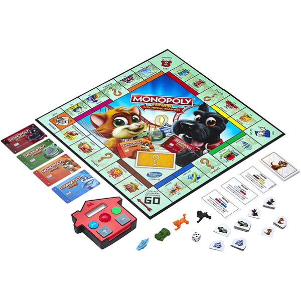 Joc de societate MONOPOLY Junior Electronic Banking E1842, 5 ani+, 2-4 jucatori