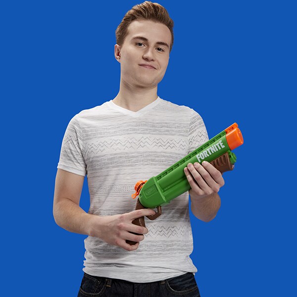 Blaster cu apa NERF Fortnite Super Soaker SG E7647, 8 ani+, verde-maro