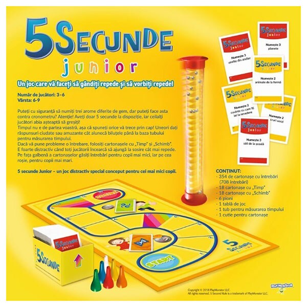 Joc de societate TREFL 5 Secunde Junior 1646, 6 ani+, 3-6 jucatori