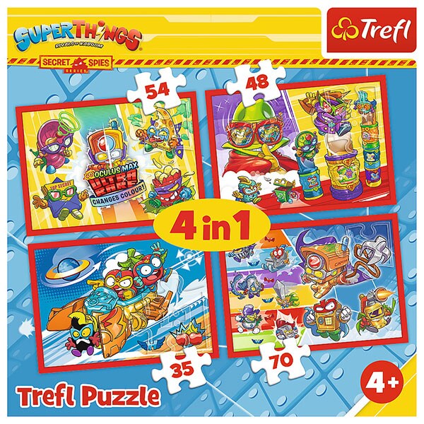 Puzzle 4in1 TREFL Spionii secreti 34376, 4 ani+, 207 piese