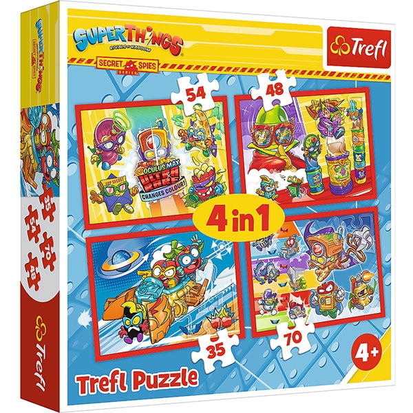 Puzzle 4in1 TREFL Spionii secreti 34376, 4 ani+, 207 piese
