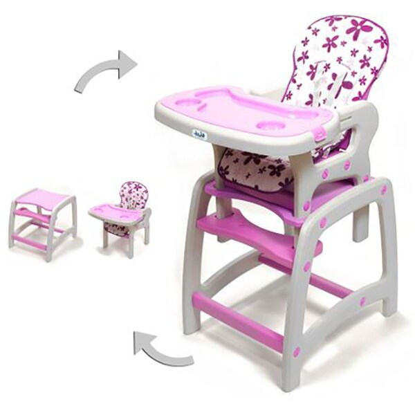 Scaun de masa JUJU Eat&Play JU3002-PURPLE-FLOWER, 6 luni - 5 ani, mov