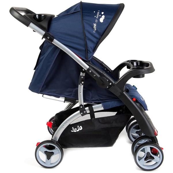 Carucior cu maner reversibil JUJU I Love My Parents JU4098-DARK BLUE, 0luni+, albastru