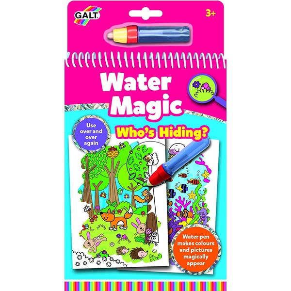 Carte de colorat GALT Water Magic Who's Hiding 1005038, 3 ani+, 6 imagini
