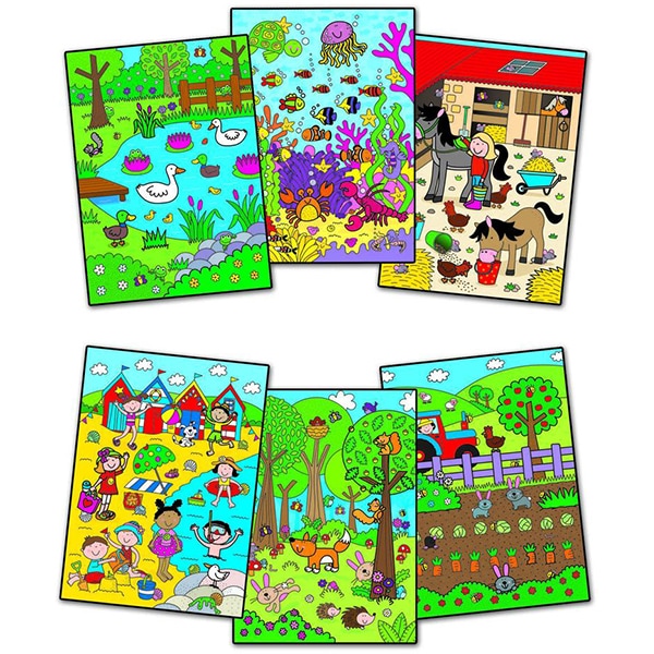 Carte de colorat GALT Water Magic Who's Hiding 1005038, 3 ani+, 6 imagini