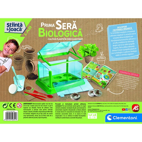 Joc creativ CLEMENTONI Stiinta si joaca - Prima sera biologica 1026-50351, 7 ani+, multicolor
