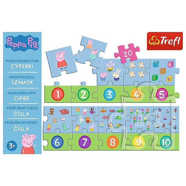 Puzzle TREFL Numerele cu Peppa Pig 15579, 3 ani+, 20 piese