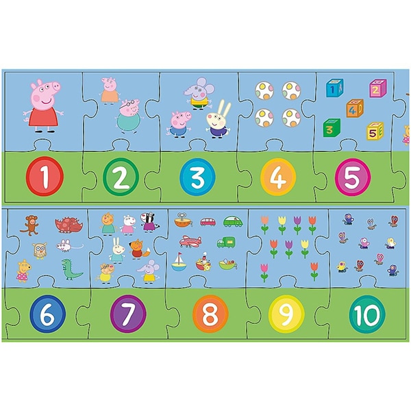 Puzzle TREFL Numerele cu Peppa Pig 15579, 3 ani+, 20 piese