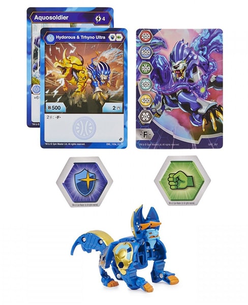 Figurina BAKUGAN S2 Bila Ultra Hydorous Trhyno 6055885_20124615, 6 ani+, albastru-galben