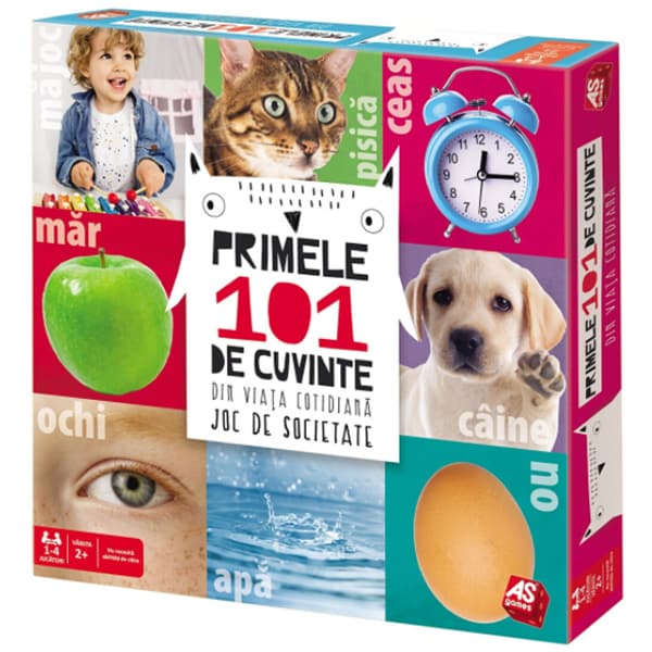 Joc de societate AS GAMES Primele 101 de cuvinte 1040-33310, 2 ani+, 1-4 jucatori