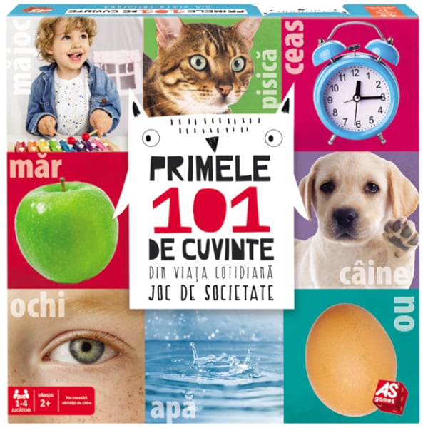 Joc de societate AS GAMES Primele 101 de cuvinte 1040-33310, 2 ani+, 1-4 jucatori