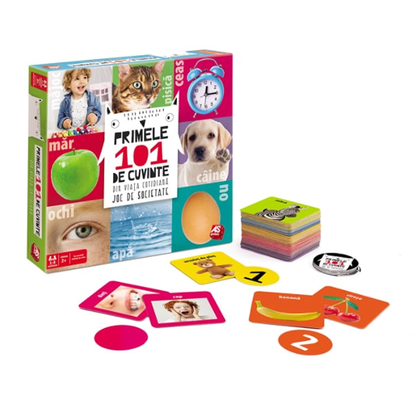 Joc de societate AS GAMES Primele 101 de cuvinte 1040-33310, 2 ani+, 1-4 jucatori