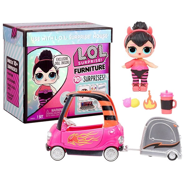 Papusa LOL Surprise S4 Furniture BB Auto Shop 572619, 5 ani+, roz-negru