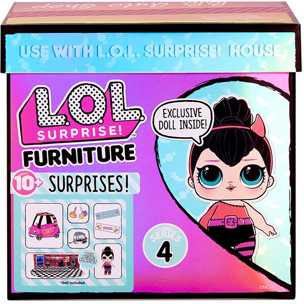 Papusa LOL Surprise S4 Furniture BB Auto Shop 572619, 5 ani+, roz-negru