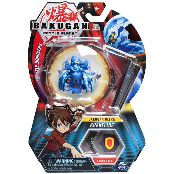 Figurina BAKUGAN Ultra - Battle Planet Krakelios 20109021, 6 ani+, albastru-portocaliu