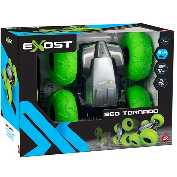 Masina cu telecomanda CLEMENTONI Exost RC - 360 Tornado 7530-20261, 5 ani+, verde deschis-negru