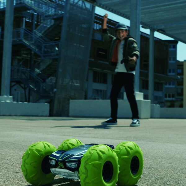 Masina cu telecomanda CLEMENTONI Exost RC - 360 Tornado 7530-20261, 5 ani+, verde deschis-negru