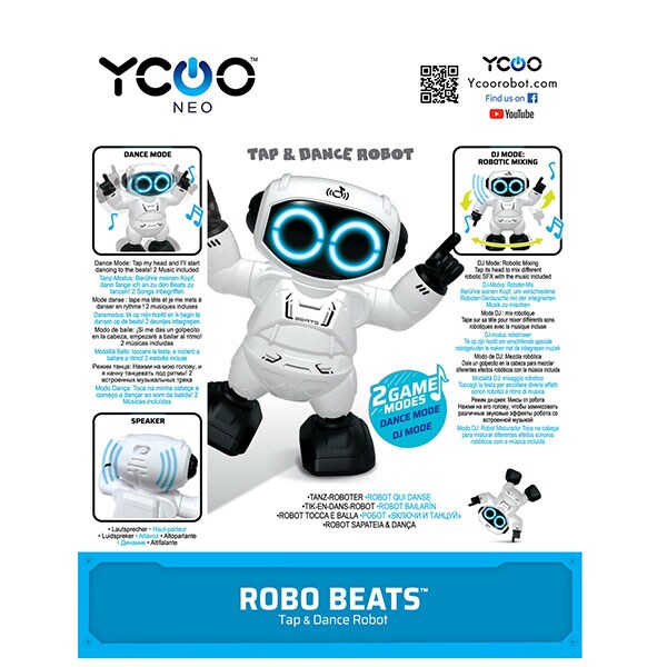 Robot interactiv AS Silverlit Ycoo 7530-88587, 3 ani+, alb-negru