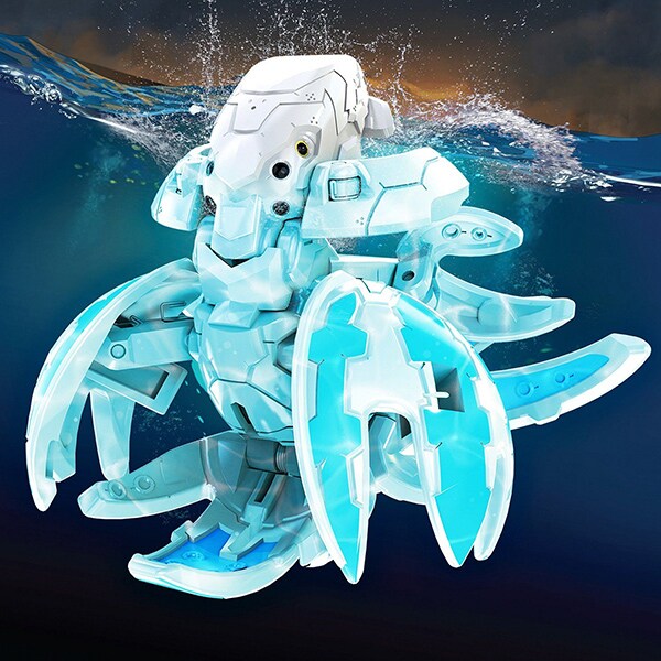 Figurina BAKUGAN Ultra - Haos Krakelios 20107991, 6 ani+, alb-bleu