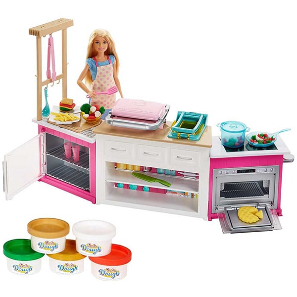 Papusa BARBIE Bucatarie utilata MTFRH73, 4 ani+, multicolor