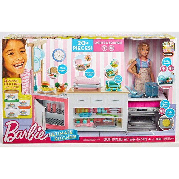 Papusa BARBIE Bucatarie utilata MTFRH73, 4 ani+, multicolor
