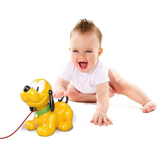 Jucarie de tras CLEMENTONI Pluto CL14981, 10 luni+, galben-negru