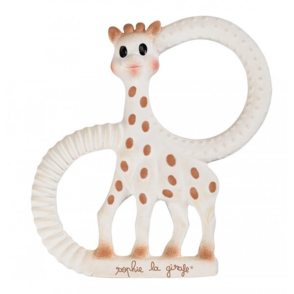 Inel gingival VULLI Girafa Sophie So Pure, 0 luni+, alb-maro