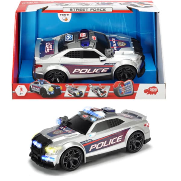 Masina de politie DICKIE Street Force 203308376, 3 ani+, argintiu-negru