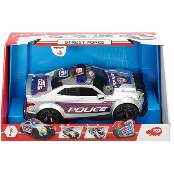 Masina de politie DICKIE Street Force 203308376, 3 ani+, argintiu-negru