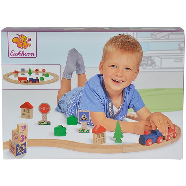 Joc constructie EICHHORN Tren si sina circulata 100001260, 3 ani+, 20 piese