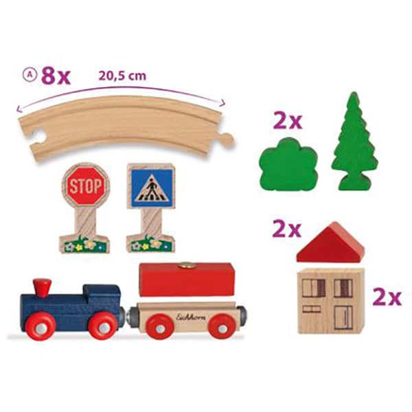 Joc constructie EICHHORN Tren si sina circulata 100001260, 3 ani+, 20 piese