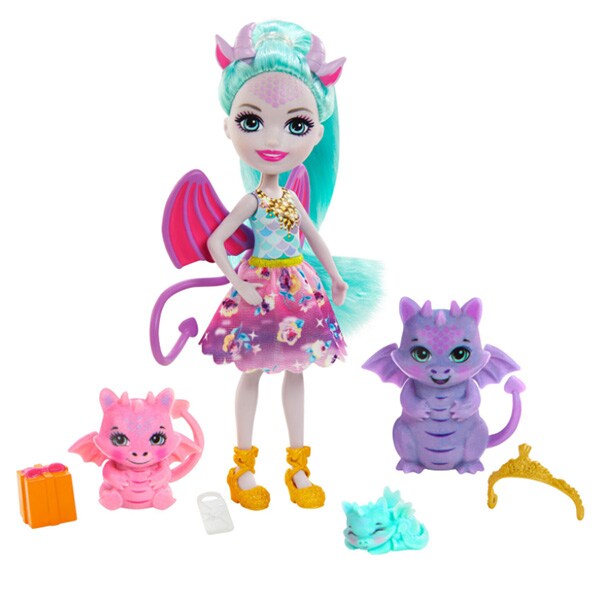 Papusa ENCHANTIMALS Familia dragonilor MTGYJ09, 4 ani+, multicolor