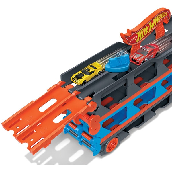 Set masinuta HOT WHEELS 2in1 Transporter City Speedway MTGVG37, 4 ani+, multicolor