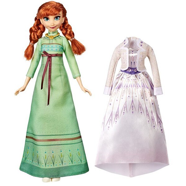 Papusa FROZEN Disney II Anna Fashion E6908, 3 ani+, alb-verde