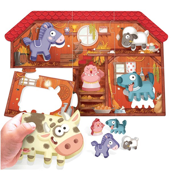 Puzzle HEADU Montessori Primul meu puzzle - Ferma HE20140, 2 ani+, 6 piese