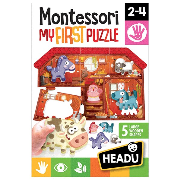 Puzzle HEADU Montessori Primul meu puzzle - Ferma HE20140, 2 ani+, 6 piese