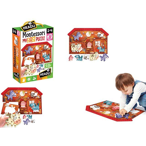 Puzzle HEADU Montessori Primul meu puzzle - Ferma HE20140, 2 ani+, 6 piese