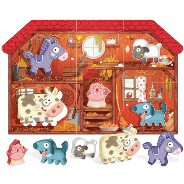 Puzzle HEADU Montessori Primul meu puzzle - Ferma HE20140, 2 ani+, 6 piese