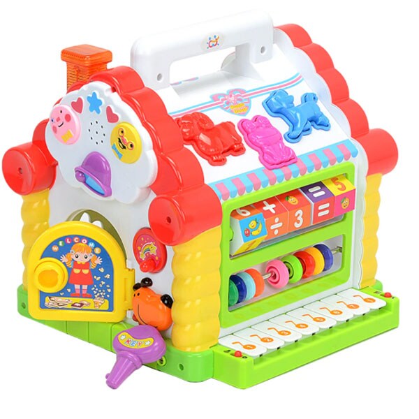 Jucarie interactiva HOLA Casuta cu forme, lumini si sunete 739, 18 luni+, multicolor