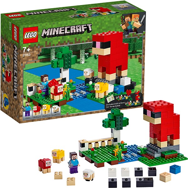 LEGO Minecraft: Ferma de lana 21153, 7 ani+, 260 piese