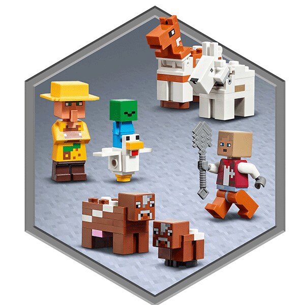 LEGO Minecraft: Hambarul rosu 21187, 9 ani+, 799 piese