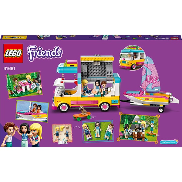LEGO Friends: Furgoneta de camping si barca cu panze 41681, 7 ani+, 487 piese