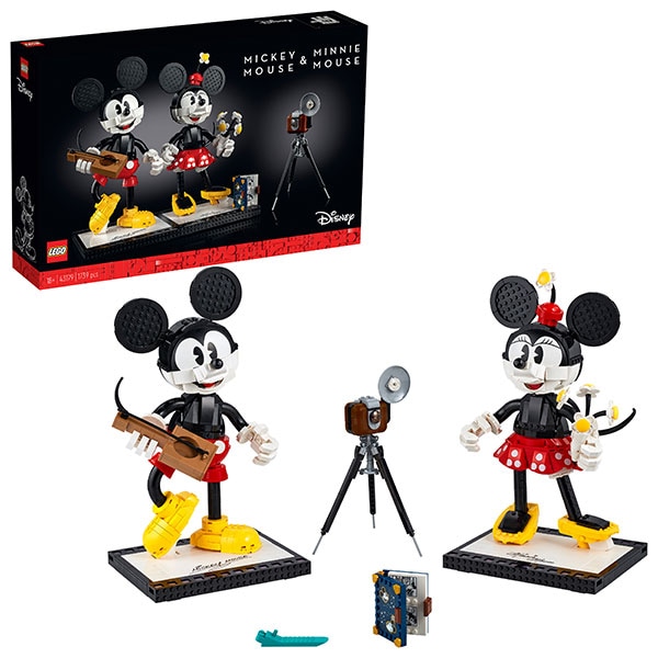 LEGO Disney: Personaje construibile Mickey Mouse si Minnie Mouse 43179, 18 ani+, 1739 piese