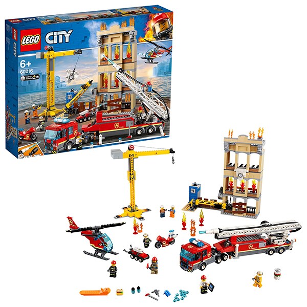 LEGO City: Fire - Divizia pompierilor din centrul orasului 60216, 6 ani+, 943 piese