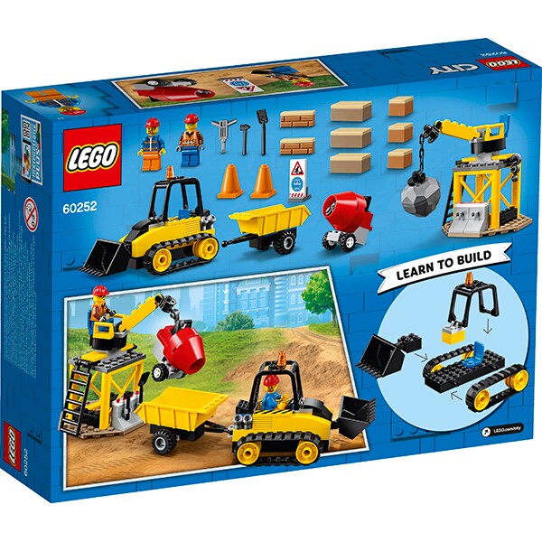 LEGO City: Buldozer pentru constructii 60252, 4 ani+, 126 piese