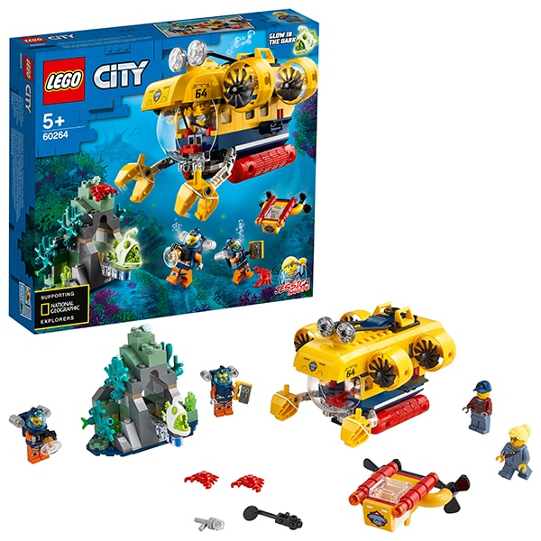 LEGO City: Submarin de explorare a oceanului 60264, 5 ani+, 286 piese