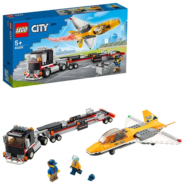 LEGO City: Transportor de avion cu reactie pentru spectacol aviatic 60289, 5 ani+, 281 piese